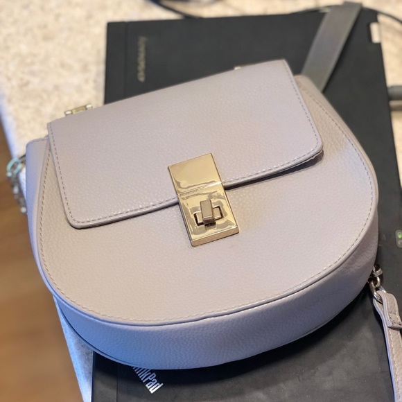 Express Light Gray & Gold Structured Crossbody Purse - Picture 2 of 9